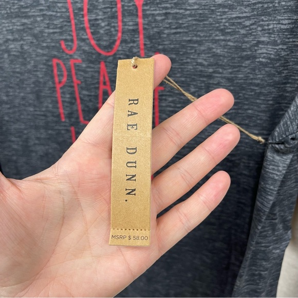 RAE DUNN Joy Peace Love Long Sleeve Shirt Size Large L NEW - Picture 3 of 7